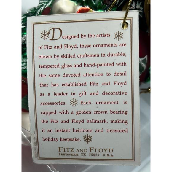 Fitz and Floyd Vintage Blown Glass Ornament LODGE RABBIT In Box - Picture 5 of 10